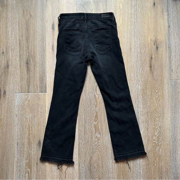 RtA Kiki Flare Crop Raw Hem Jeans in Black Dusk Wash Los Angeles - Size 25 - Picture 8 of 16